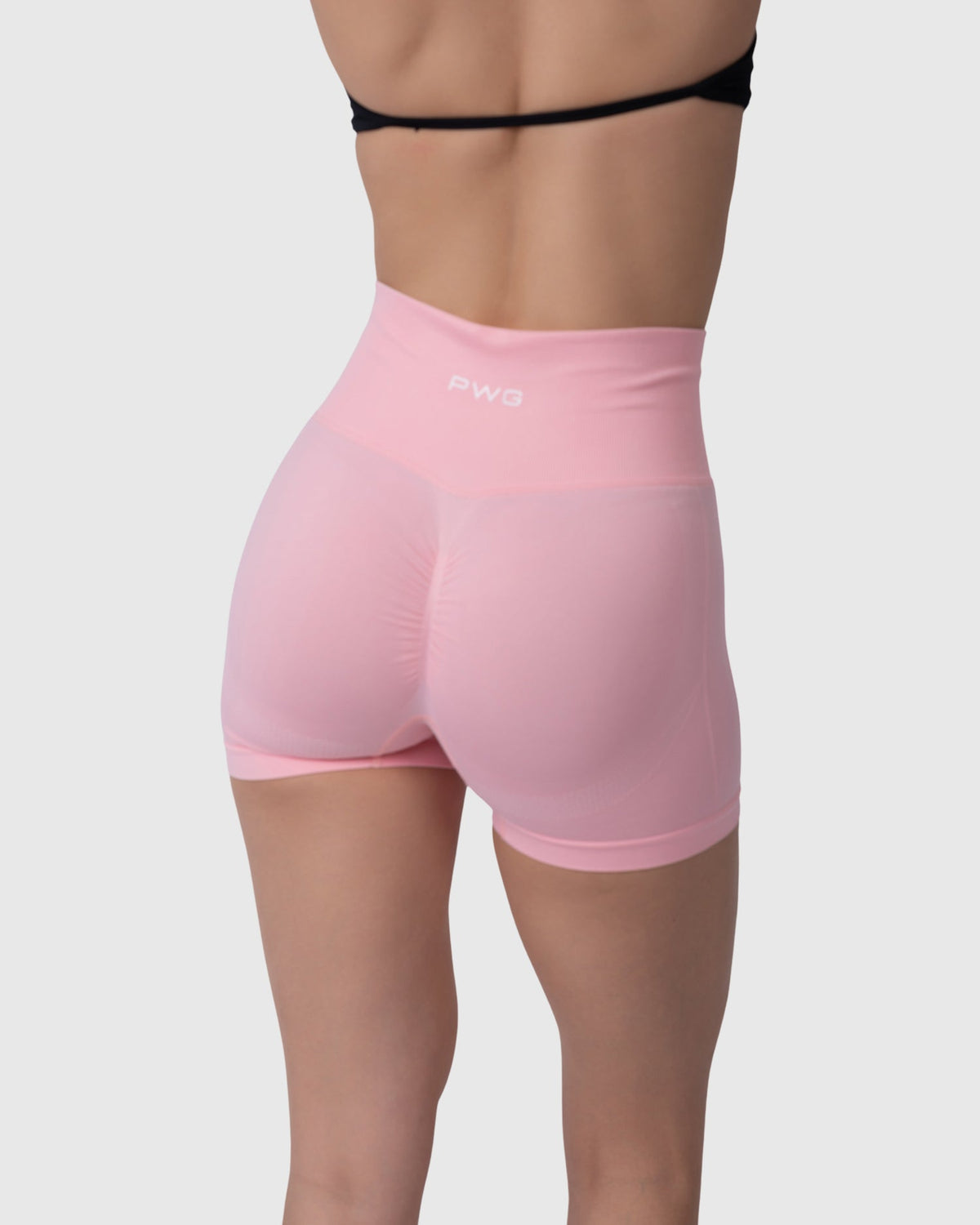 Motion Sculpt Shorts in blush pink – back close-up