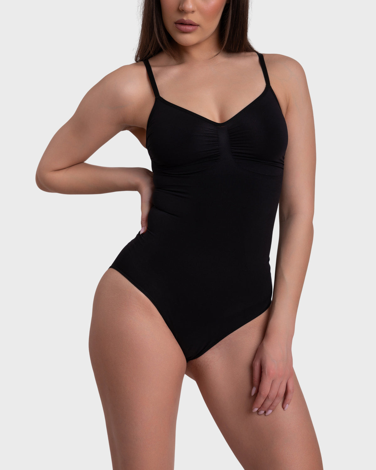 Ultimate Sculpt Bodysuit in black – alternate front view