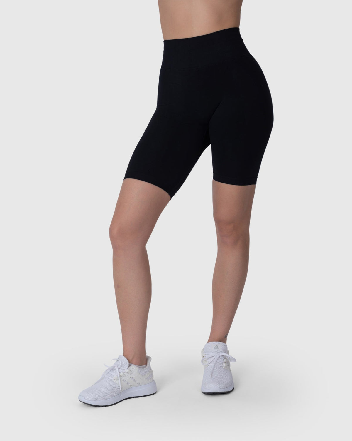 Shop Lily Velocity Sculpt Biker Shorts in black, seamless sculpting biker shorts – front view