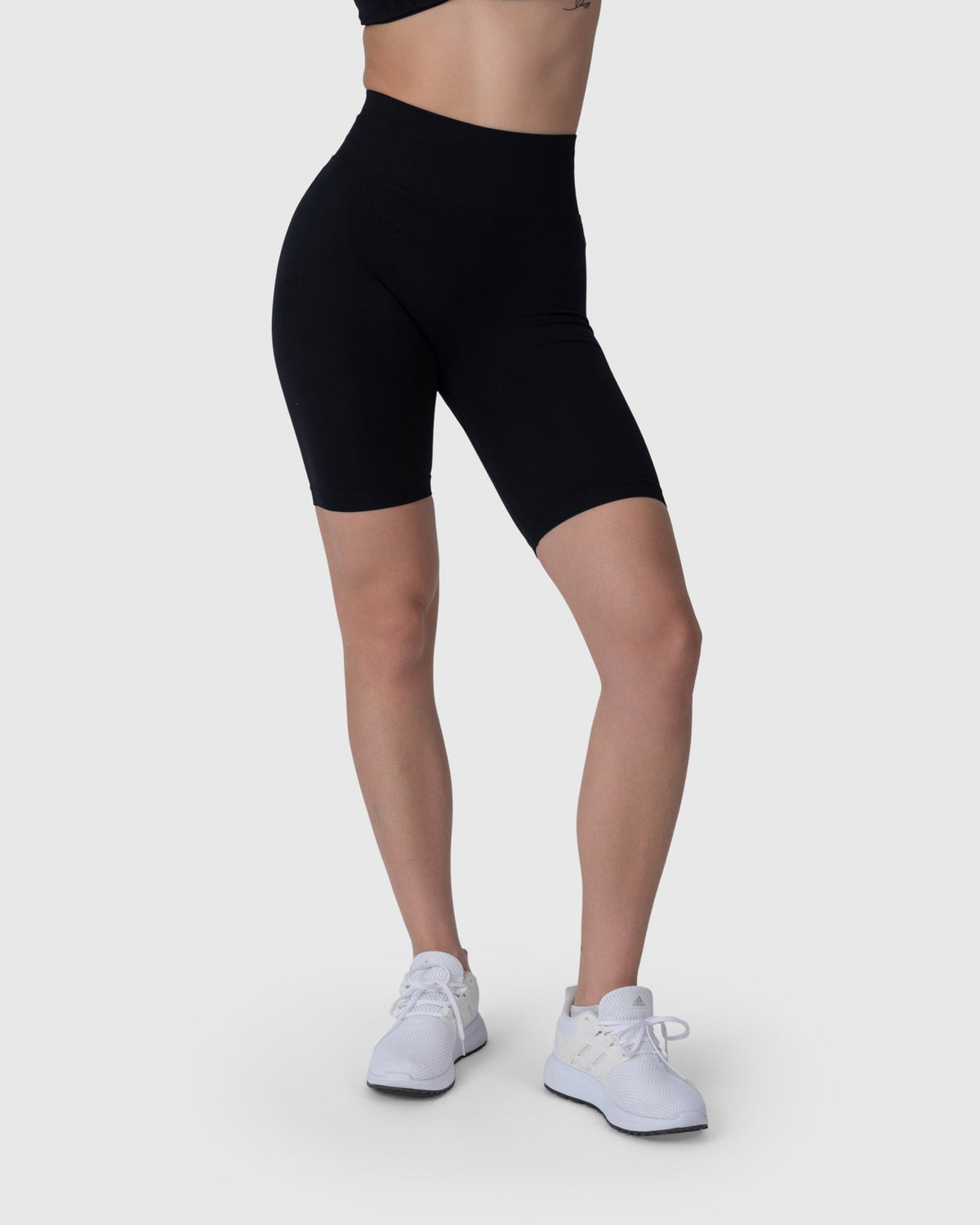 Velocity Sculpt Biker Shorts in black – alternate front view
