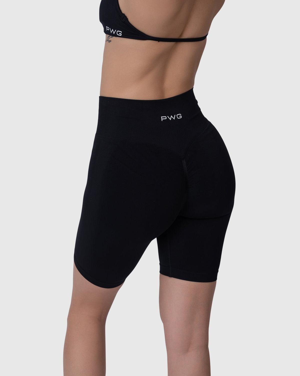 Velocity Sculpt Biker Shorts in black – back close-up