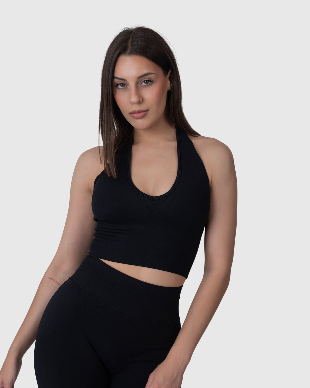 Form Halter Top in black – three-quarter view