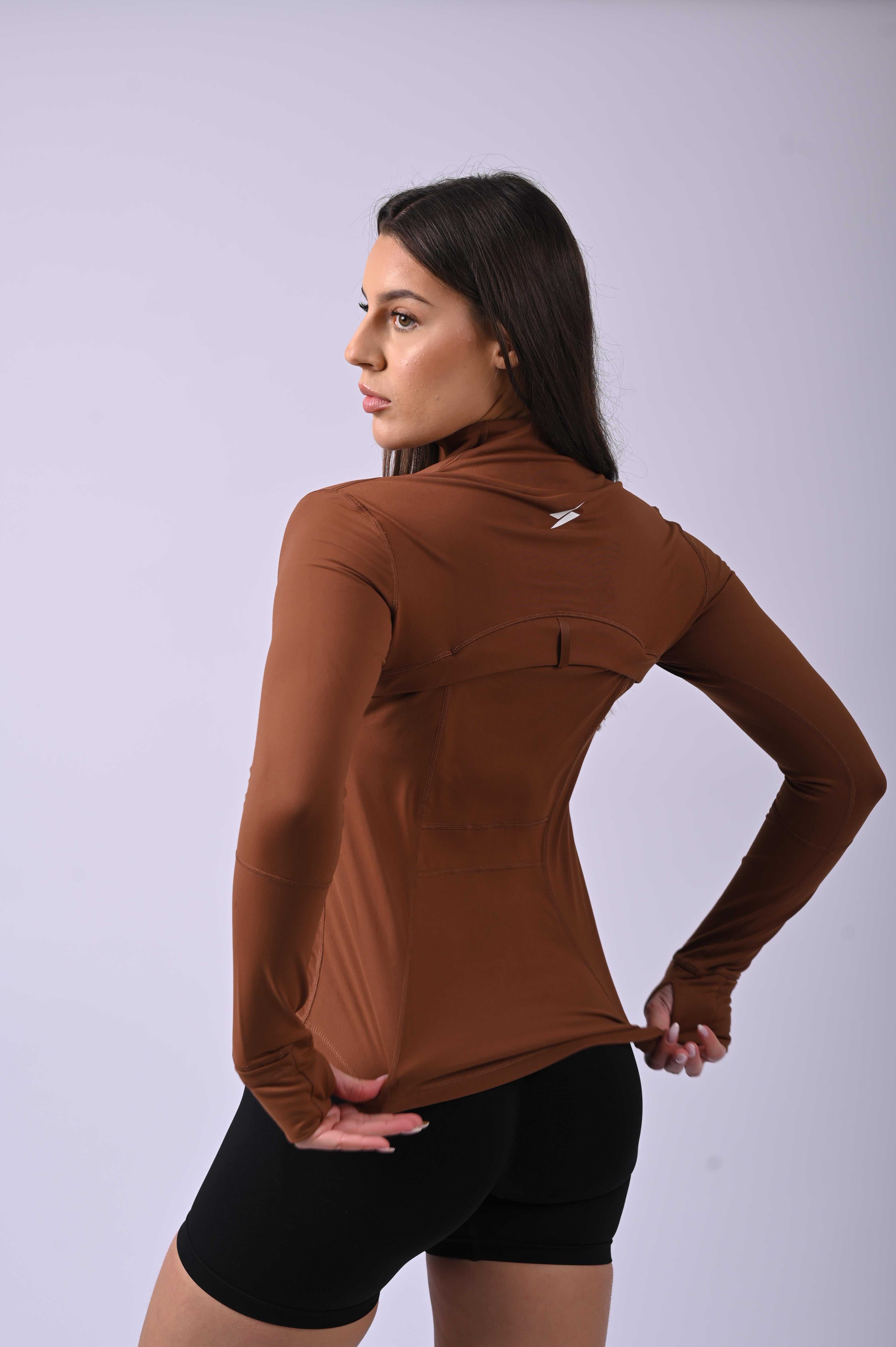 Form Long Sleeve Zip Jacket - Brown