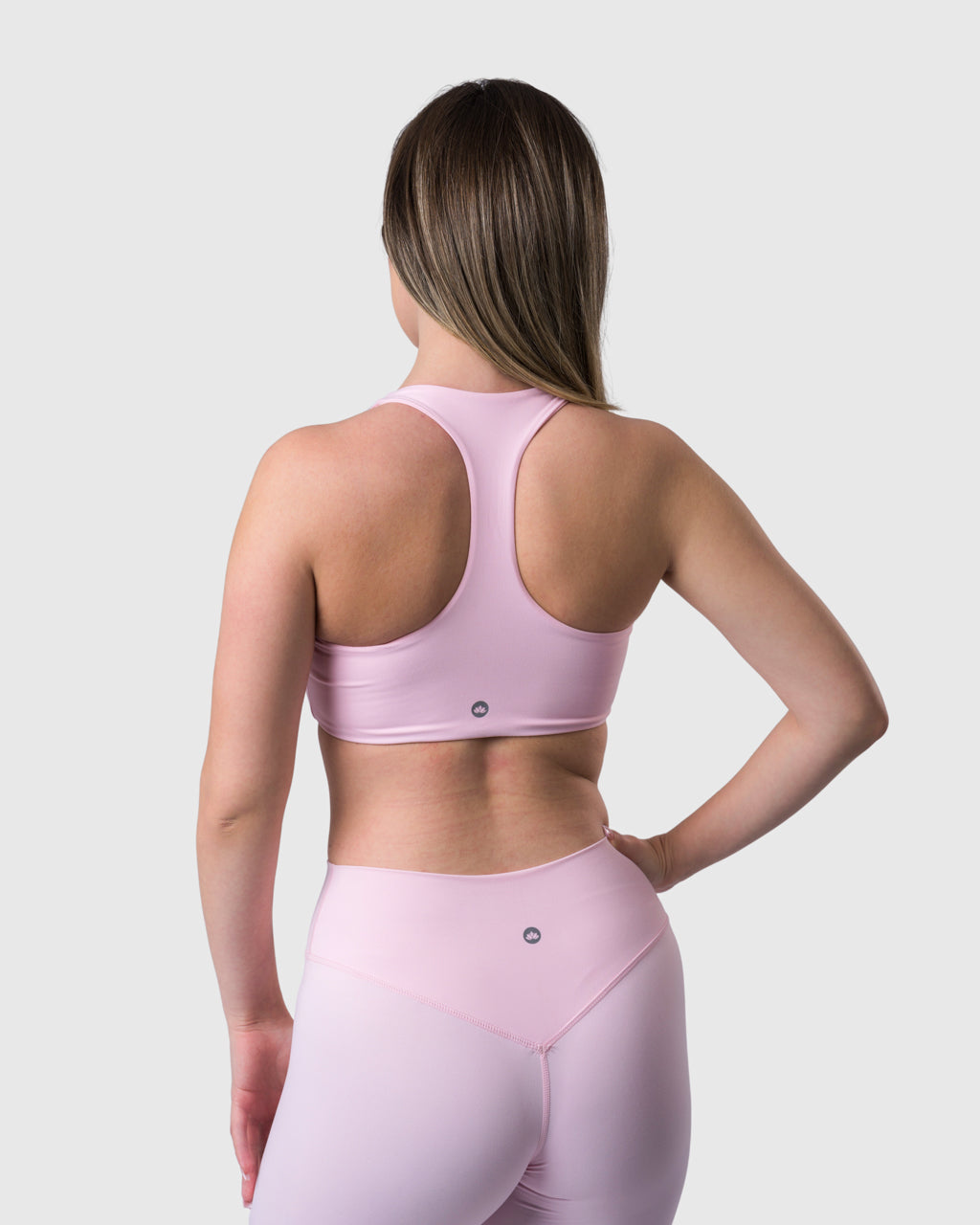 Core Sports Bra in baby pink – back view