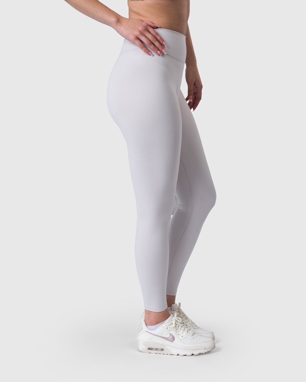 Core Leggings in ivory – back three-quarter view