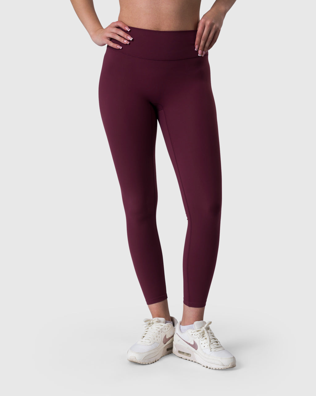 Core Leggings in burgundy – side view