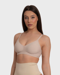 Shop Lily Everyday Comfort Push Up Bra in nude, wireless push-up bra – front view