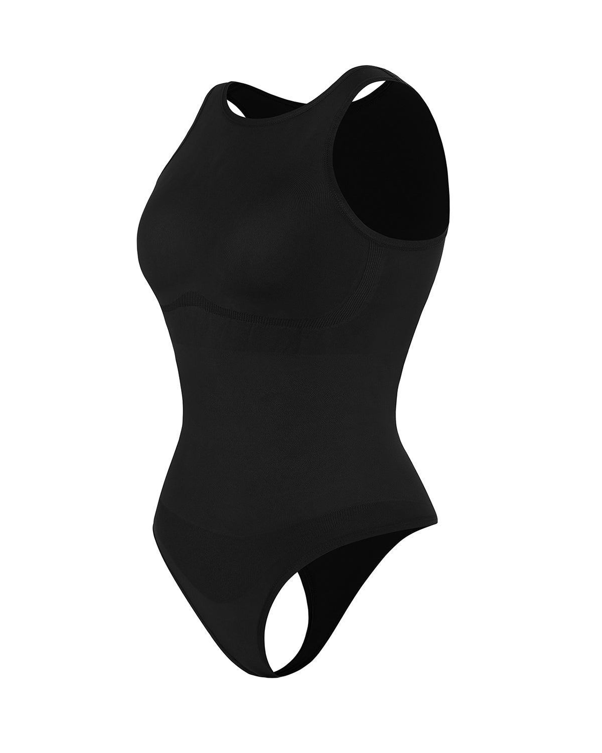Dream Sculpt Halter Neck Bodysuit in black – product shot on a plain background (2)