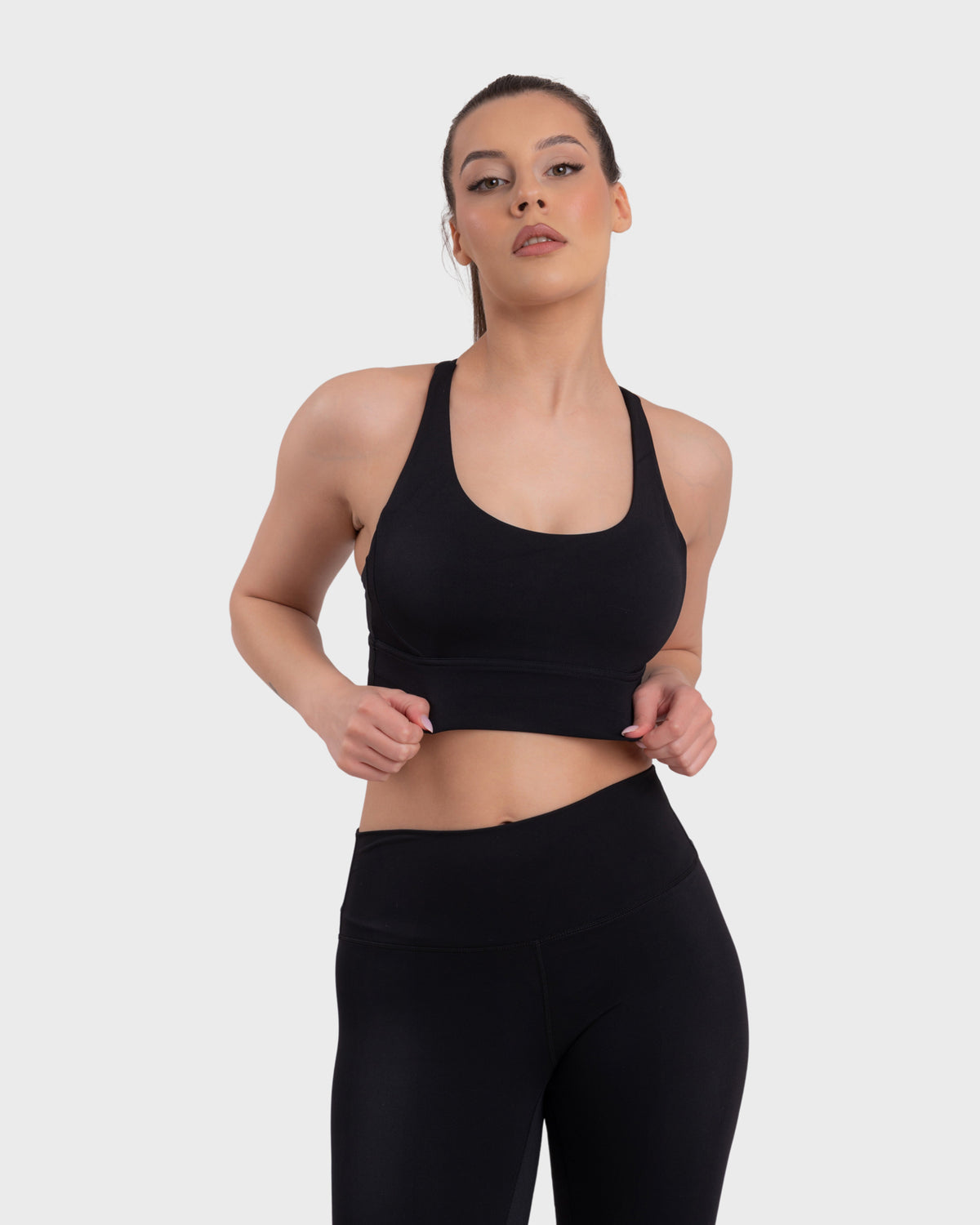 Evolve Active Sports Bra in black – alternate front view