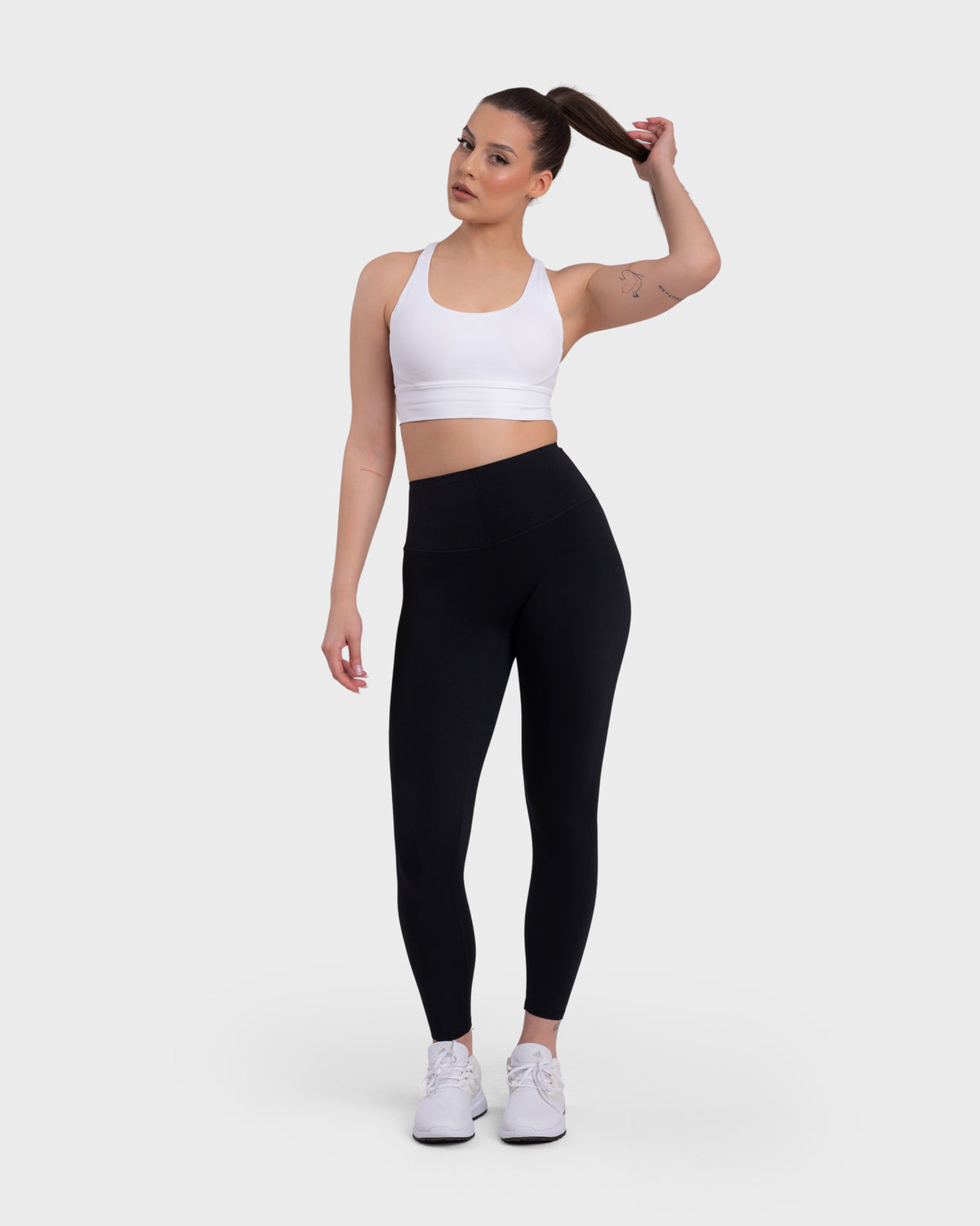 Evolve Active Sports Bra in white – full-length front view