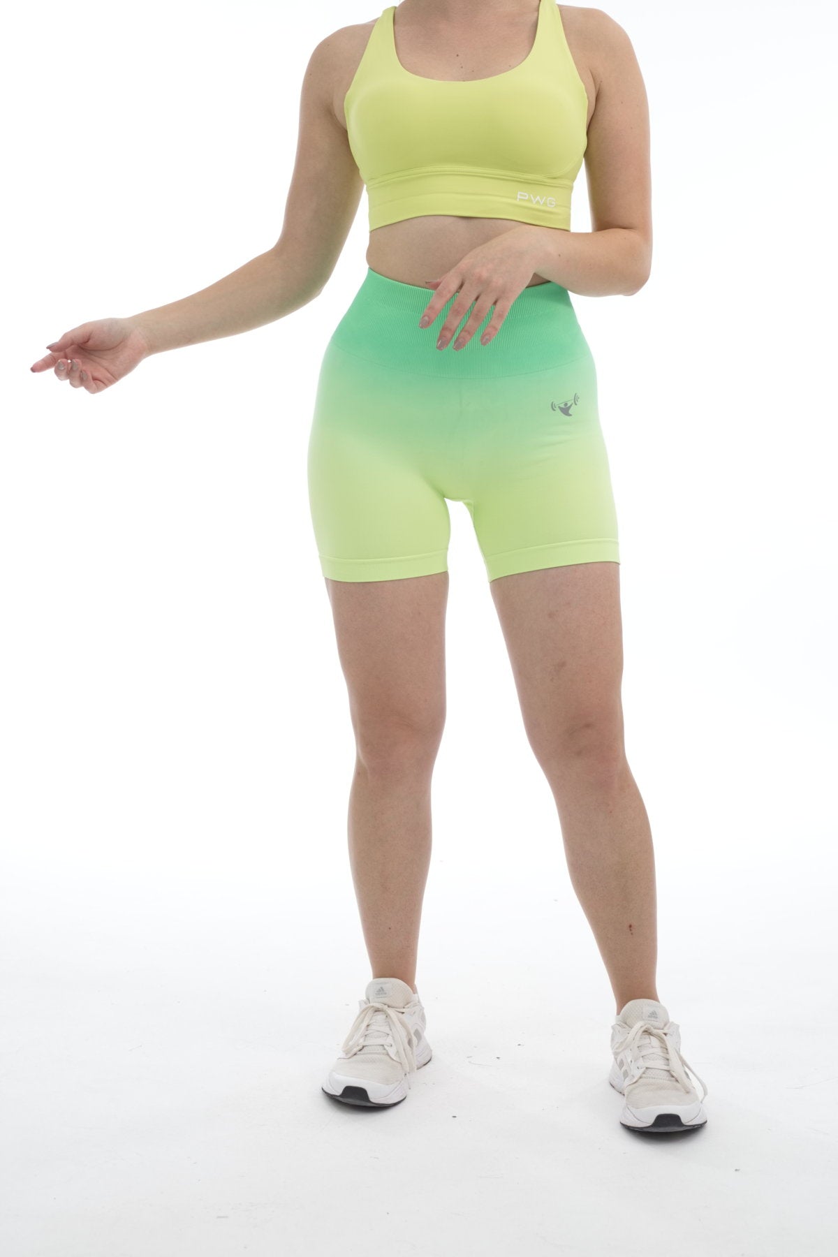 Ombré Scrunch Shorts - Lime