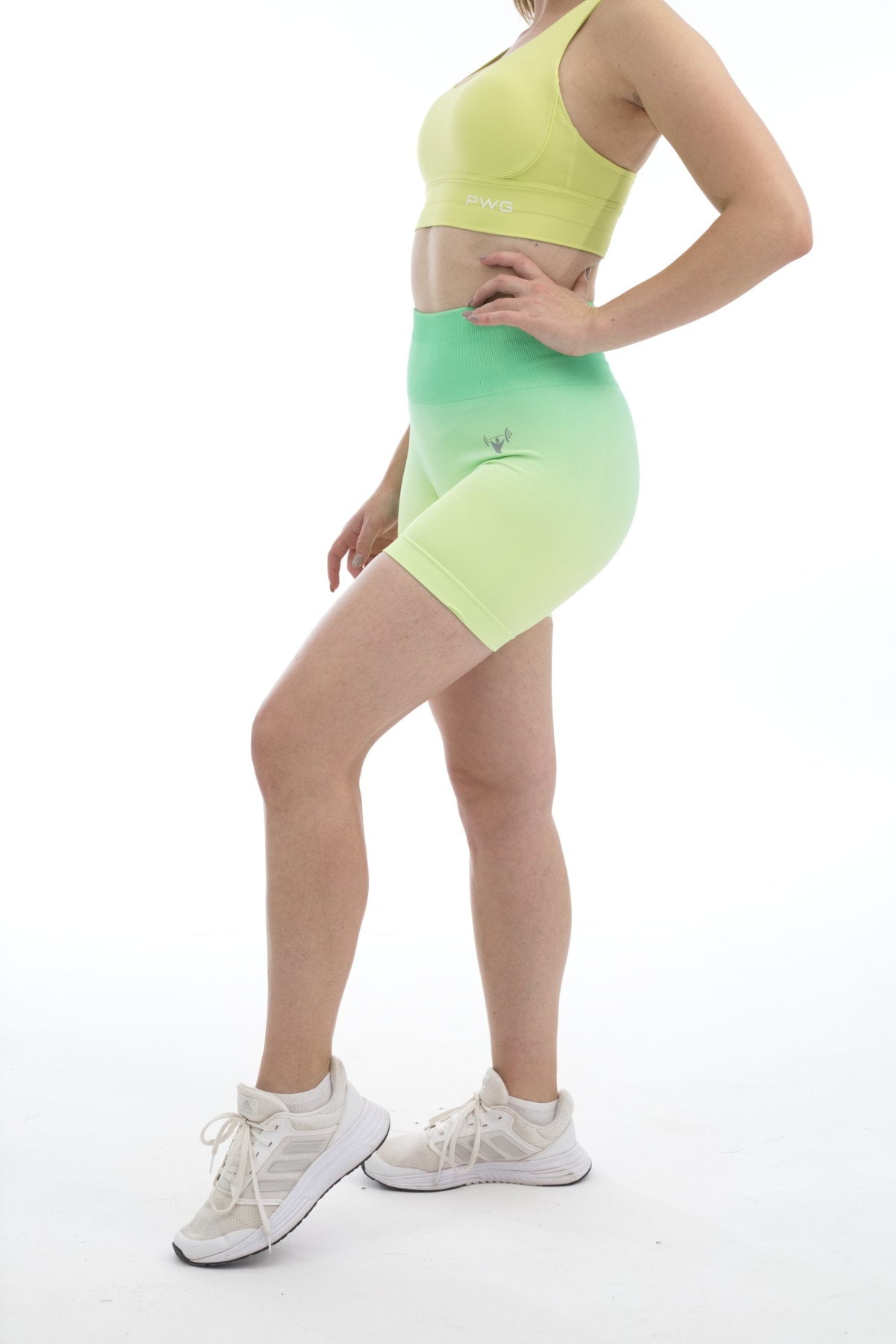 Ombré Scrunch Shorts - Lime