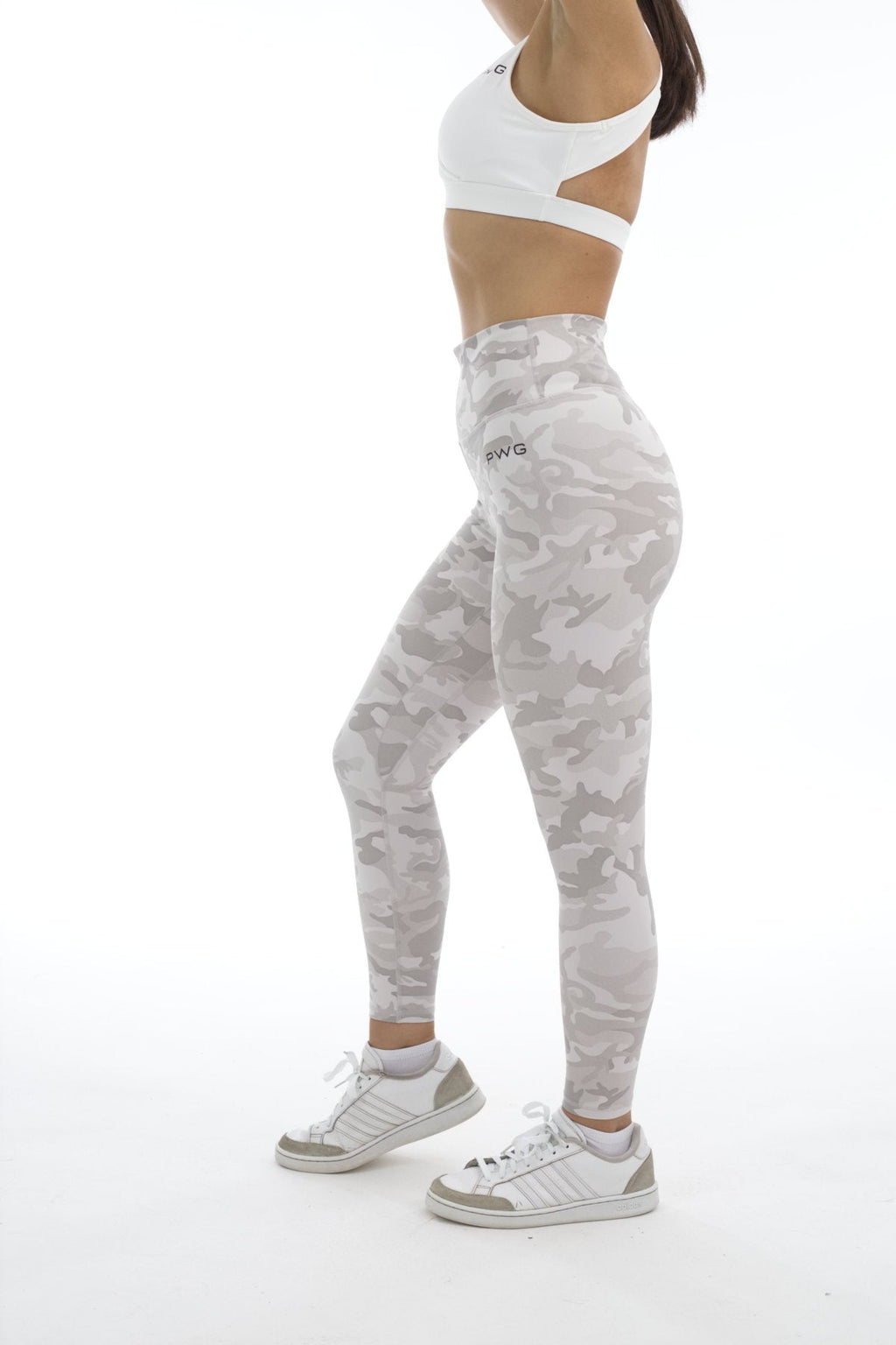 Ultra Power High Waisted Contour Leggings - Light Grey