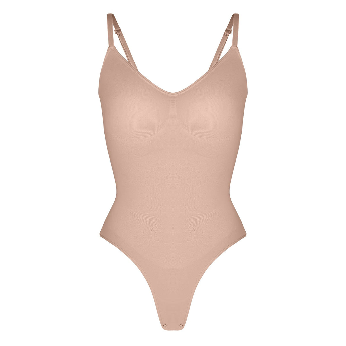Shop Lily Ultimate Sculpt Thong Bodysuit in nude, seamless shaping thong bodysuit – product shot on a plain background